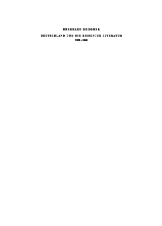 Deutschland und die russische Literatur, 1800–1848