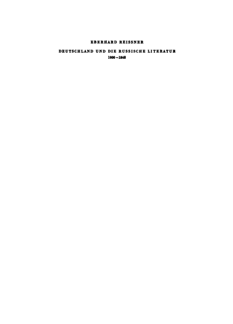 Cover image for book Deutschland und die russische Literatur, 1800–1848