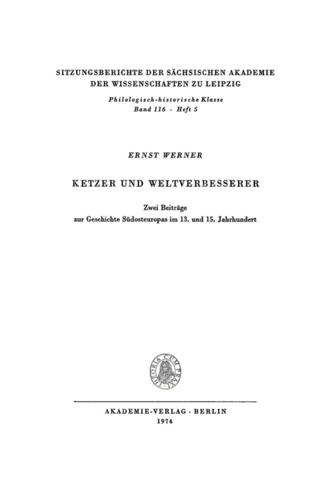 Cover image for book Ketzer und Weltverbesserer