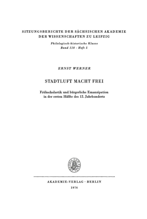 Cover image for book Stadtluft macht Frei