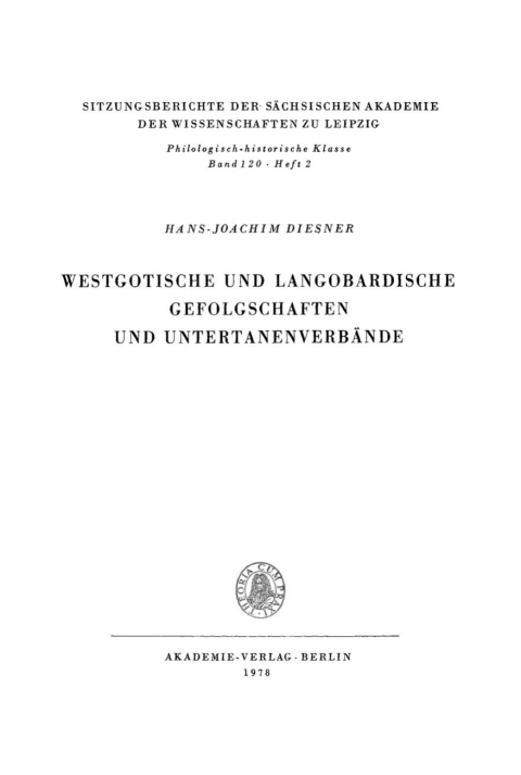 Cover image for book Westgotische und langobardische Gefolgschaften und Untertanenverbände