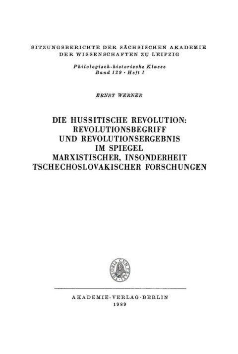 Cover image for book Die hussitische Revolution