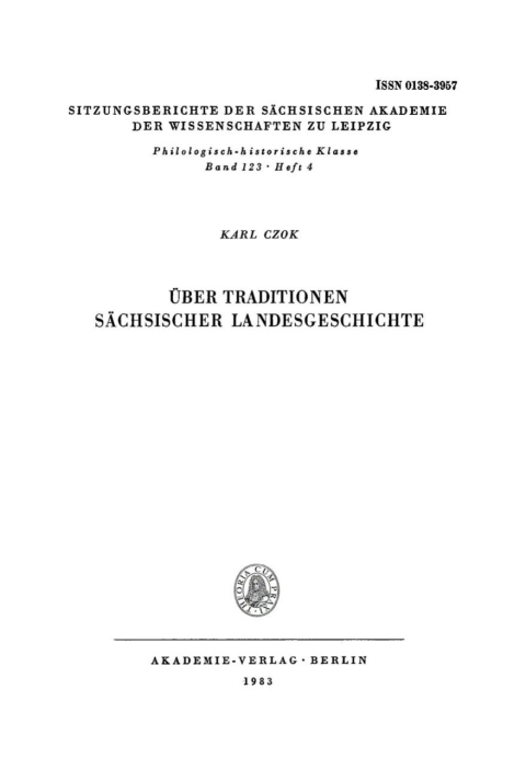Cover image for book Über Traditionen sächsischer Landesgeschichte