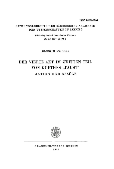 Cover image for book Der vierte Akt im zweiten Teil von Goethes „Faust“