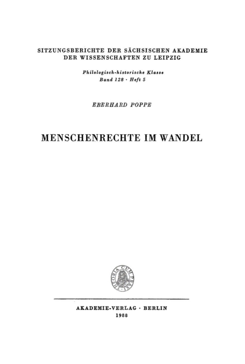 Cover image for book Menschenrechte im Wandel
