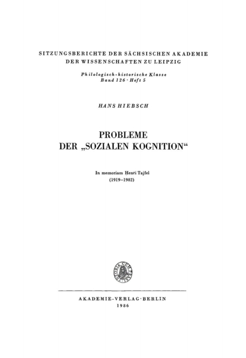 Cover image for book Probleme der „Sozialen Kognition“