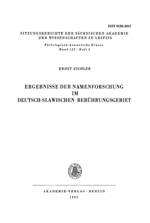 Cover image for book Ergebnisse der Namenforschung im deutsch-slawischen Berührungsgebiet