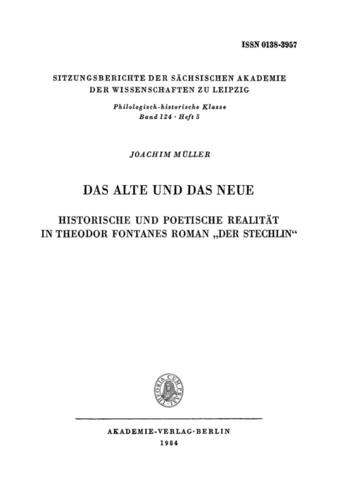 Cover image for book Das Alte und das Neue