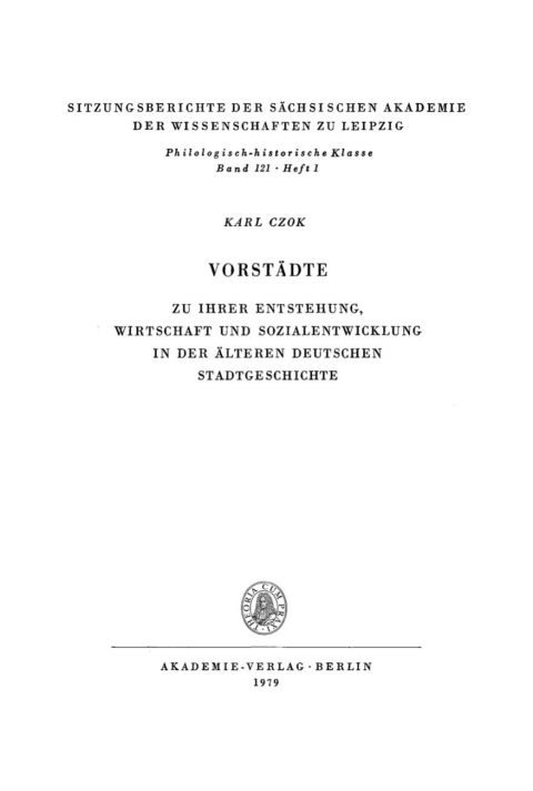 Cover image for book Vorstädte