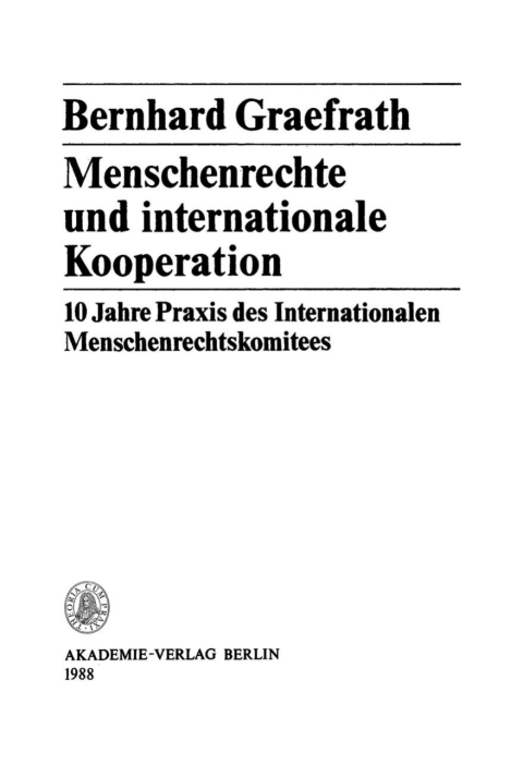Cover image for book Menschenrechte und internationale Kooperation