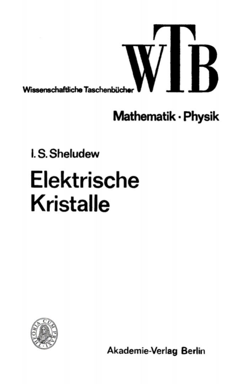 Cover image for book Elektrische Kristalle