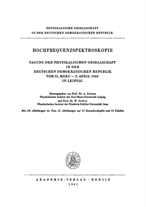 Cover image for book Hochfrequenzspektroskopie