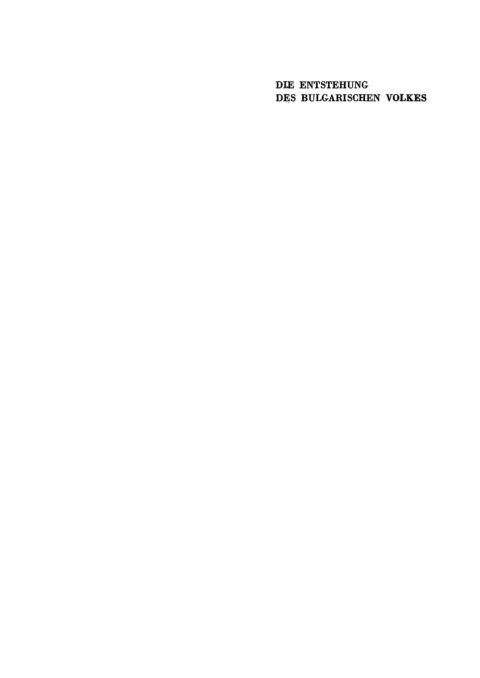 Cover image for book Die Entstehung des bulgarischen Volkes