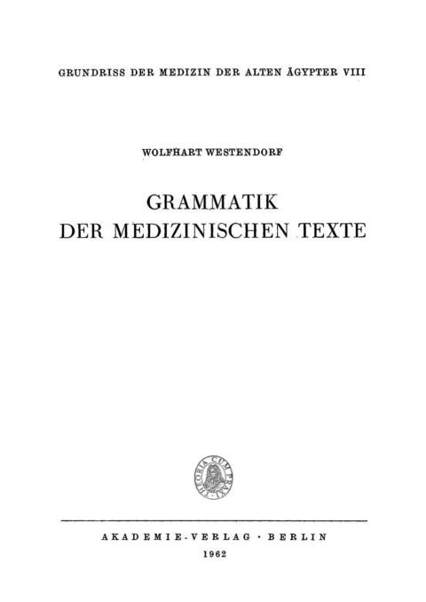 Cover image for book Grammatik der medizinischen Texte