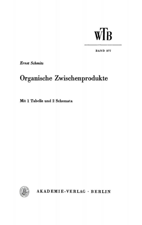Cover image for book Organische Zwischenprodukte