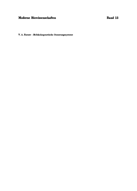 Cover image for book Molekulargenetische Steuerungssysteme