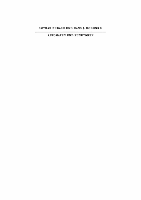 Cover image for book Automaten und Funktoren