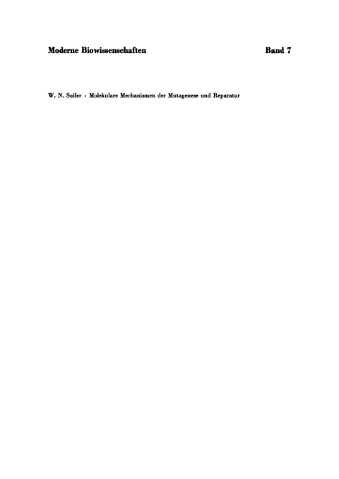 Cover image for book Molekulare Mechanismen der Mutagenese und Reparatur