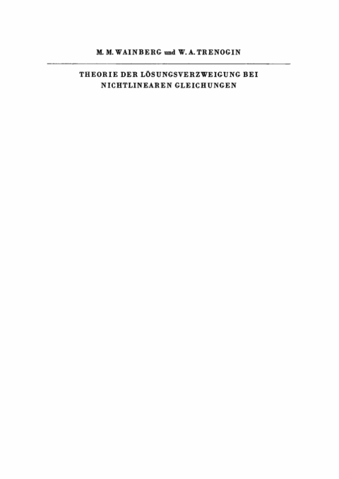 Cover image for book Theorie der Lösungsverzweigung bei nichtlinearen Gleichungen