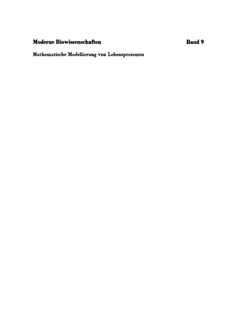 Cover image for book Mathematische Modellierung von Lebensprozessen