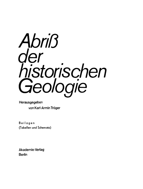 Cover image for book Abriß der historischen Geologie