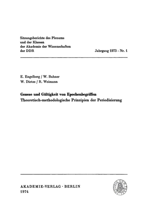 Cover image for book Genese und Gültigkeit von Epochenbegriffen