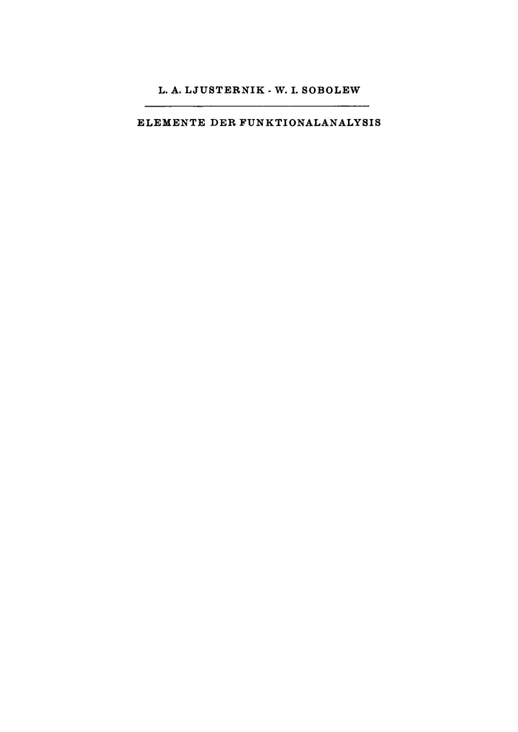 Page Fidelity Elemente der Funktionalanalysis; $174.26