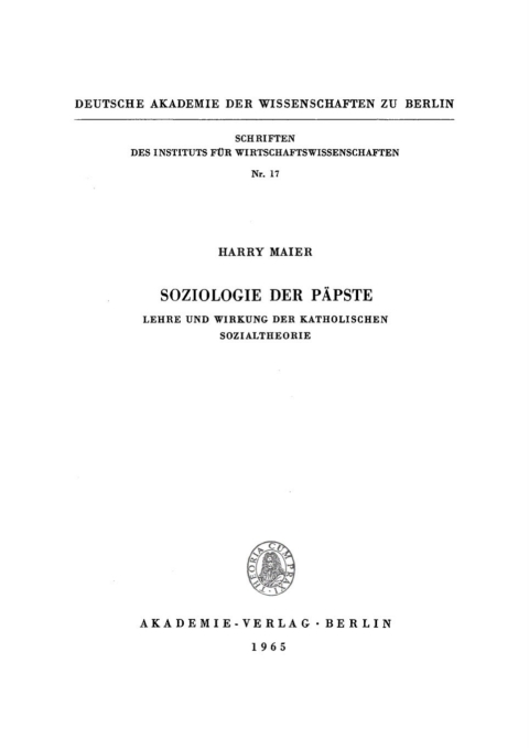 Cover image for book Soziologie der Päpste