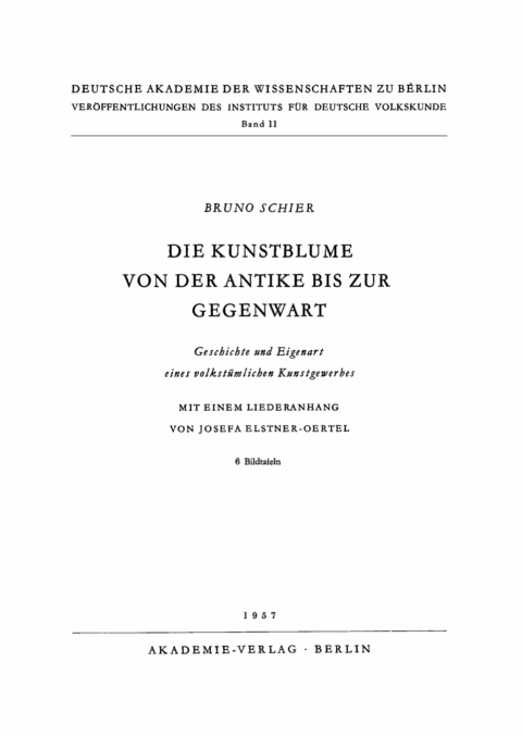 Cover image for book Die Kunstblume von der Antike bis zur Gegenwart