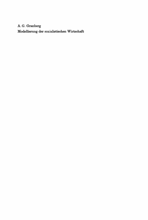Cover image for book Modellierung der sozialistischen Wirtschaft