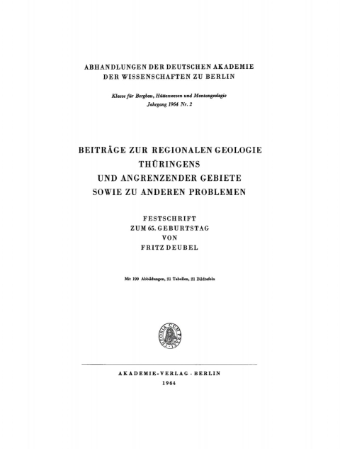 Cover image for book Beiträge zur regionalen Geologie Thüringens und angrenzender Gebiete sowie zu anderen Problemen
