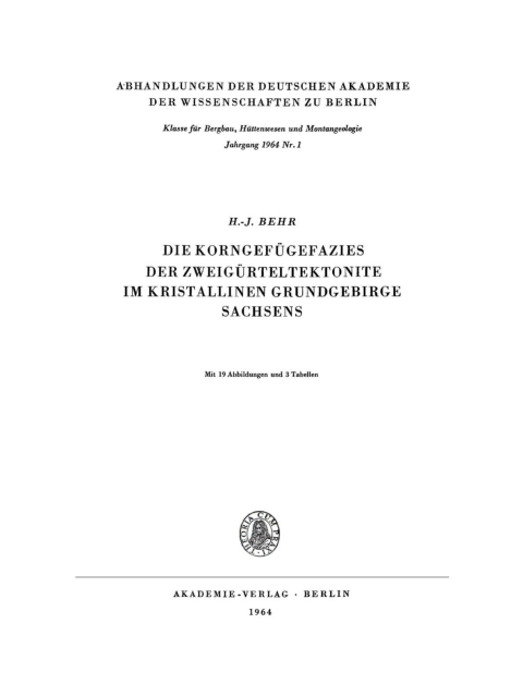 Cover image for book Die Korngefügefazies der Zweigürteltektonite im kristallinen Grundgebirge Sachsens