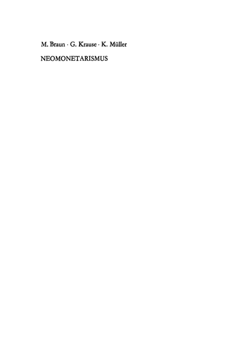 Cover image for book Neomonetarismus