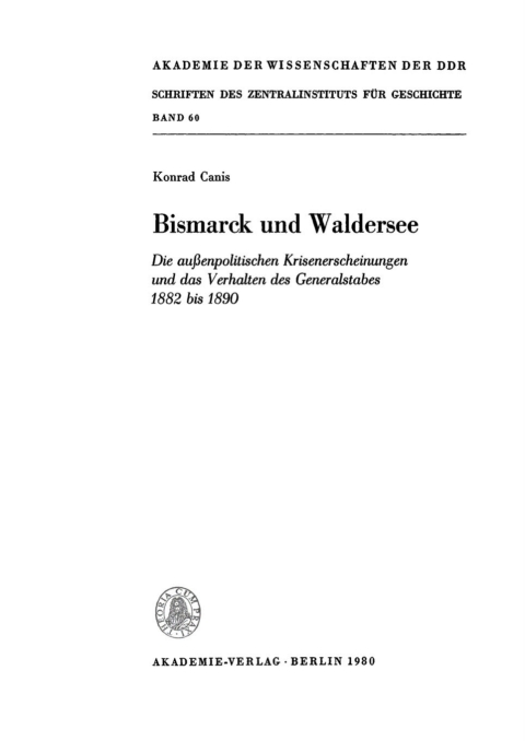 Cover image for book Bismarck und Waldersee