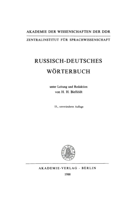 Cover image for book Russisch-deutsches Wörterbuch