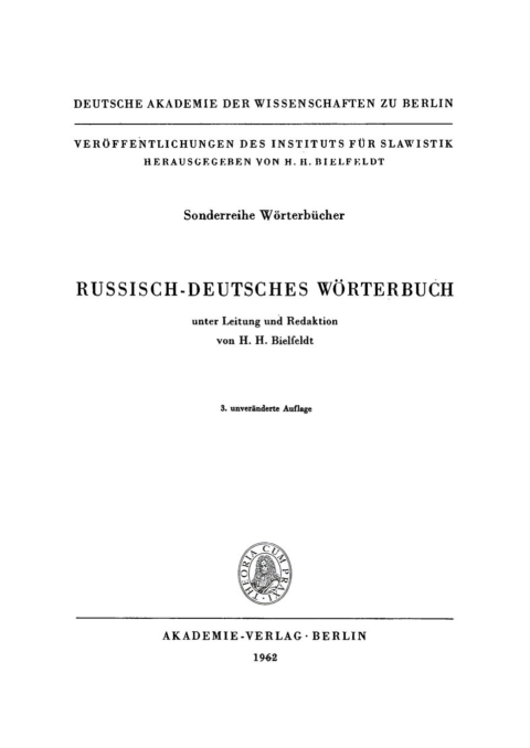 Cover image for book Russisch-deutsches Wörterbuch