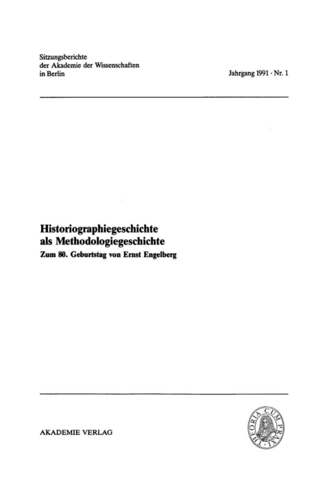 Cover image for book Historiographiegeschichte als Methodologiegeschichte