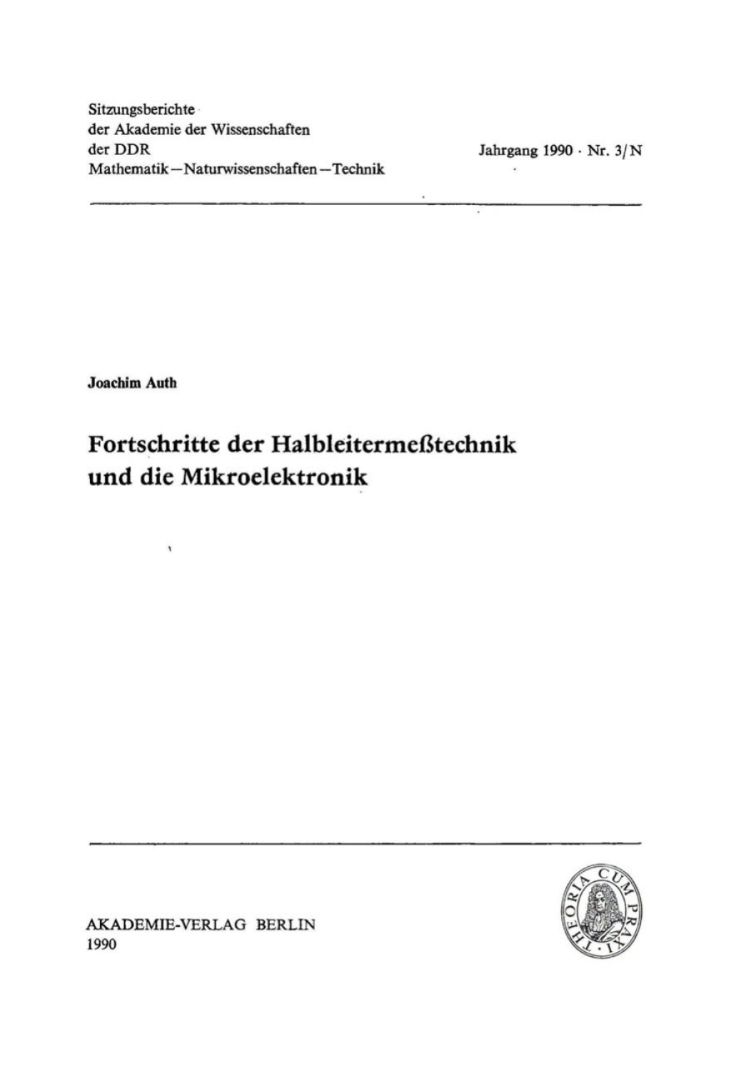 Page Fidelity Fortschritte der Halbleitermeßtechnik und die Mikroelektronik; $174.26
