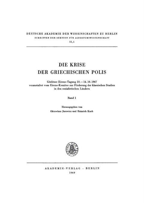 Cover image for book Die Krise der griechischen Polis