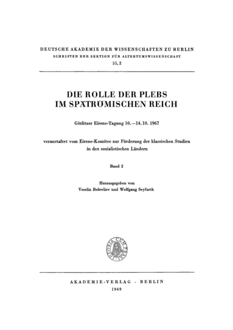 Cover image for book Die Rolle der Plebs im spätrömischen Reich