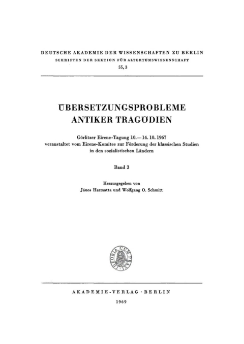 Cover image for book Übersetzungsprobleme antiker Tragödien