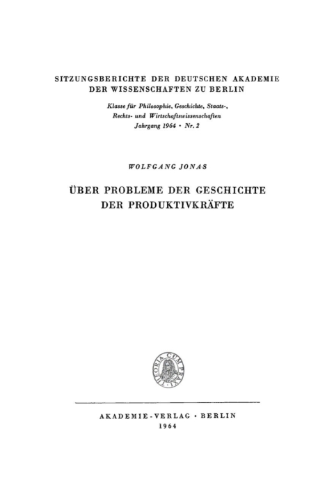 Cover image for book Über Probleme der Geschichte der Produktivkräfte