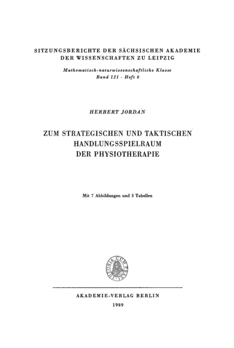 Cover image for book Zum strategischen und taktischen Handlungsspielraum der Physiotherapie