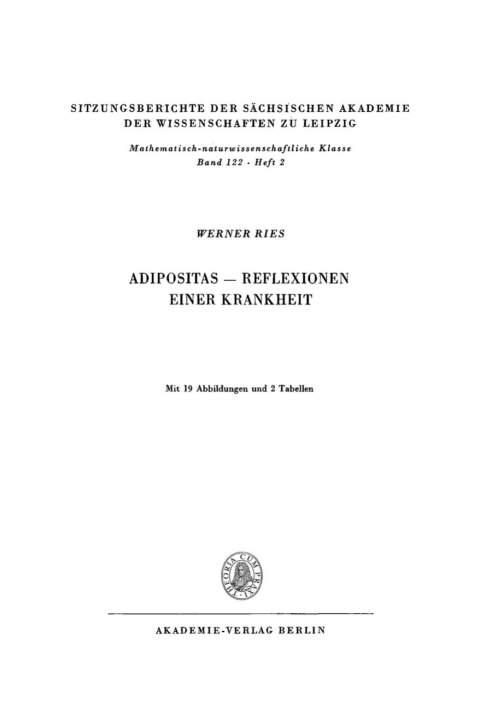 Adipositas â Reflexionen einer Krankheit 