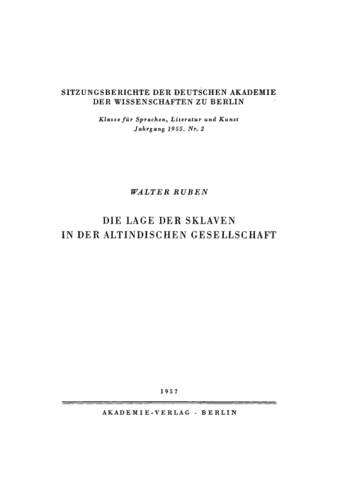 Cover image for book Die Lage der Sklaven in der altindischen Gesellschaft