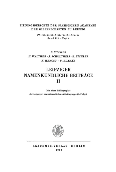 Leipziger namenkundliche BeitrÃ¤ge II 