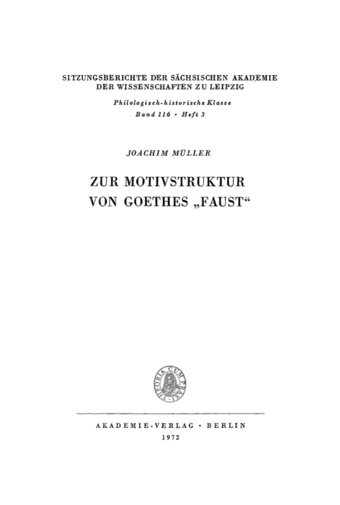 Cover image for book Zur Motivstruktur von Goethes „Faust“