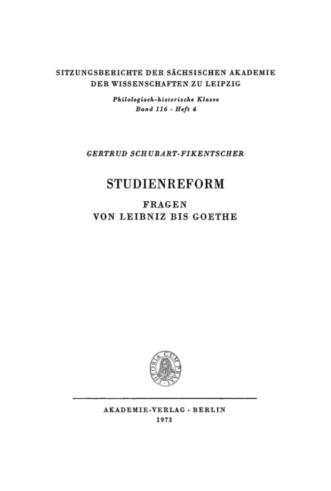 Cover image for book Studienreform