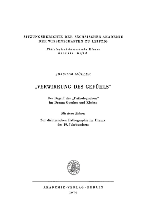 Cover image for book „Verwirrung des Gefühls“