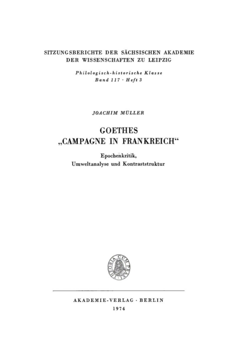 Cover image for book Goethes „Campagne in Frankreich“